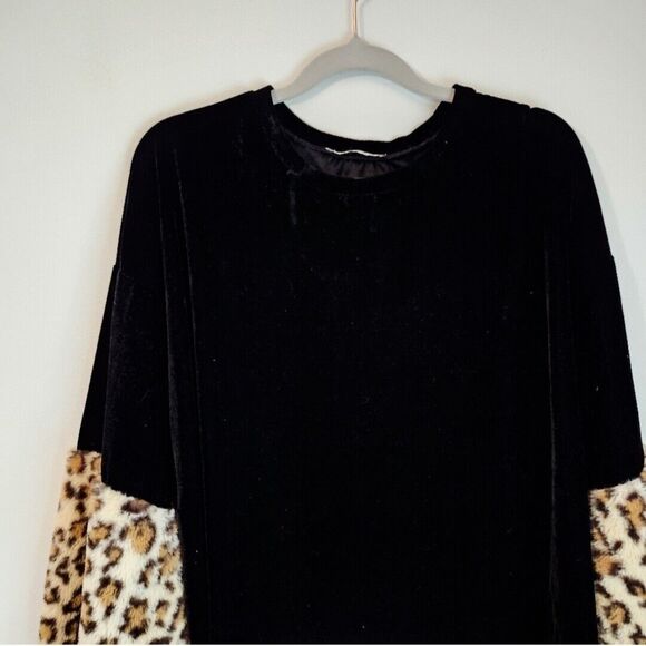 Zara Medium Oversized Cropped Suede Top | Patchwork Balloon Sleeves - Picture 2 of 8